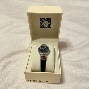 Anne Klein Black Dial Silver Trim Watch